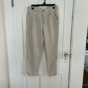 Cotton On Men's Khaki Linen-Blend Pants — Light Beige